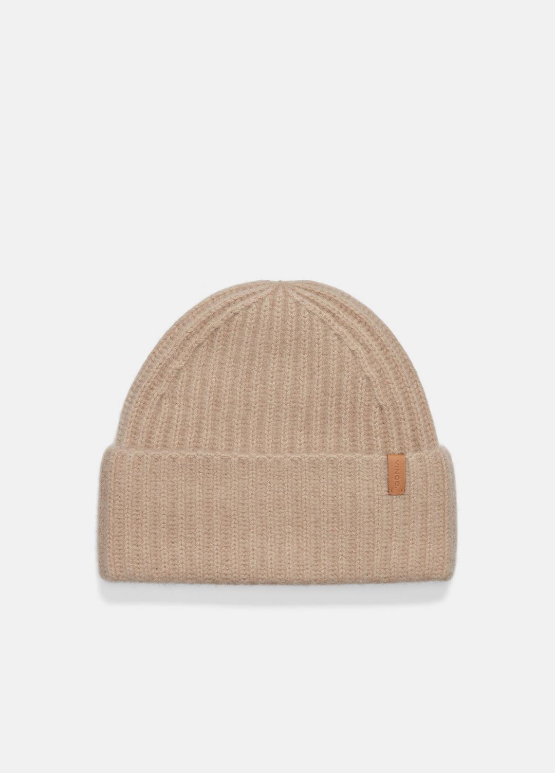 VINCE | Plush Cashmere Chunky-Knit Beanie in Scarves & Hats - CAMEL