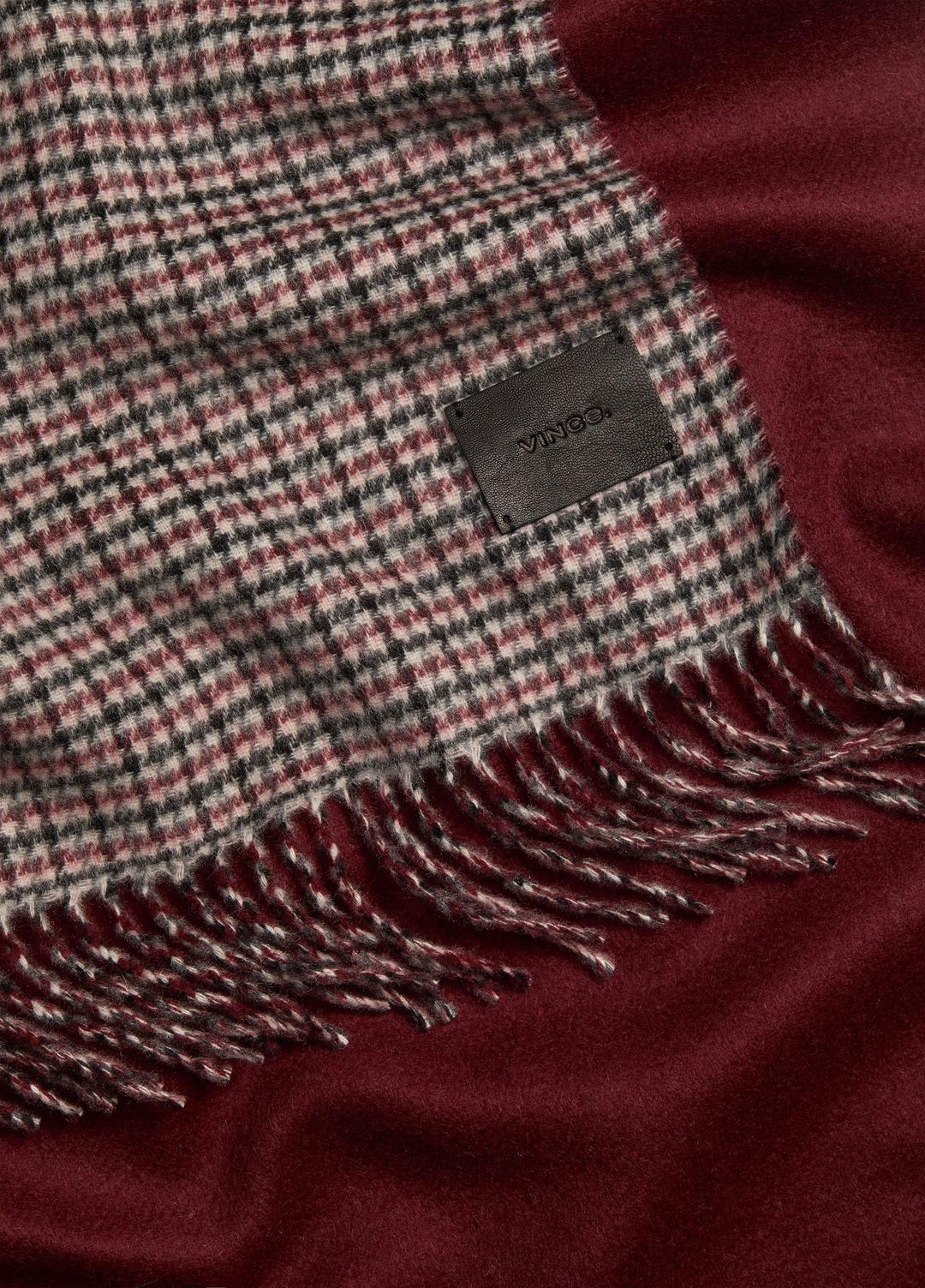 VINCE | Micro-Houndstooth Cashmere Scarf in Scarves & Hats - BORDEAUX