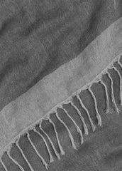 VINCE | Border-Stripe Cotton Scarf in Scarves & Hats - SEA STONE/DARK SEA STONE
