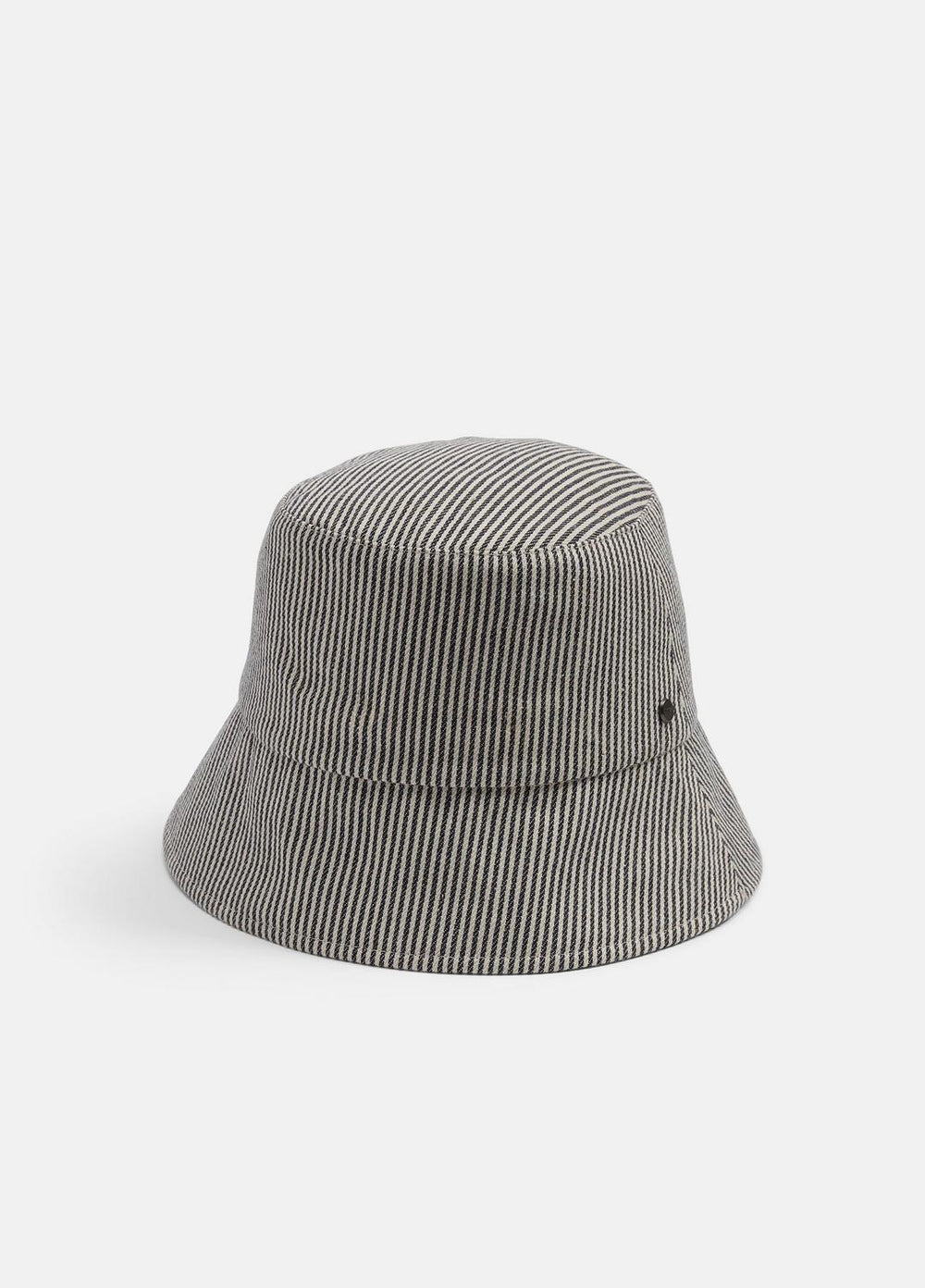 VINCE | Stripe Cotton Canvas Bucket Hat in Scarves & Hats - NAVY