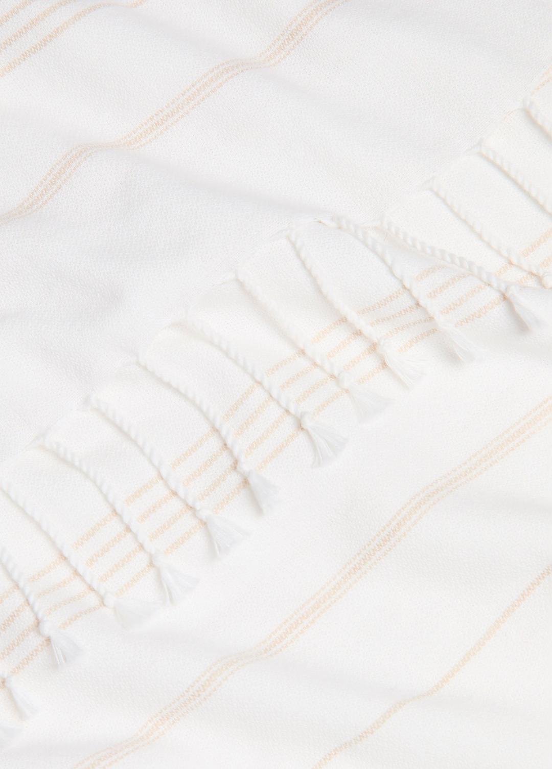 VINCE | Stripe Cotton-Cashmere Wrap in Scarves & Hats - WHITE/TUSK