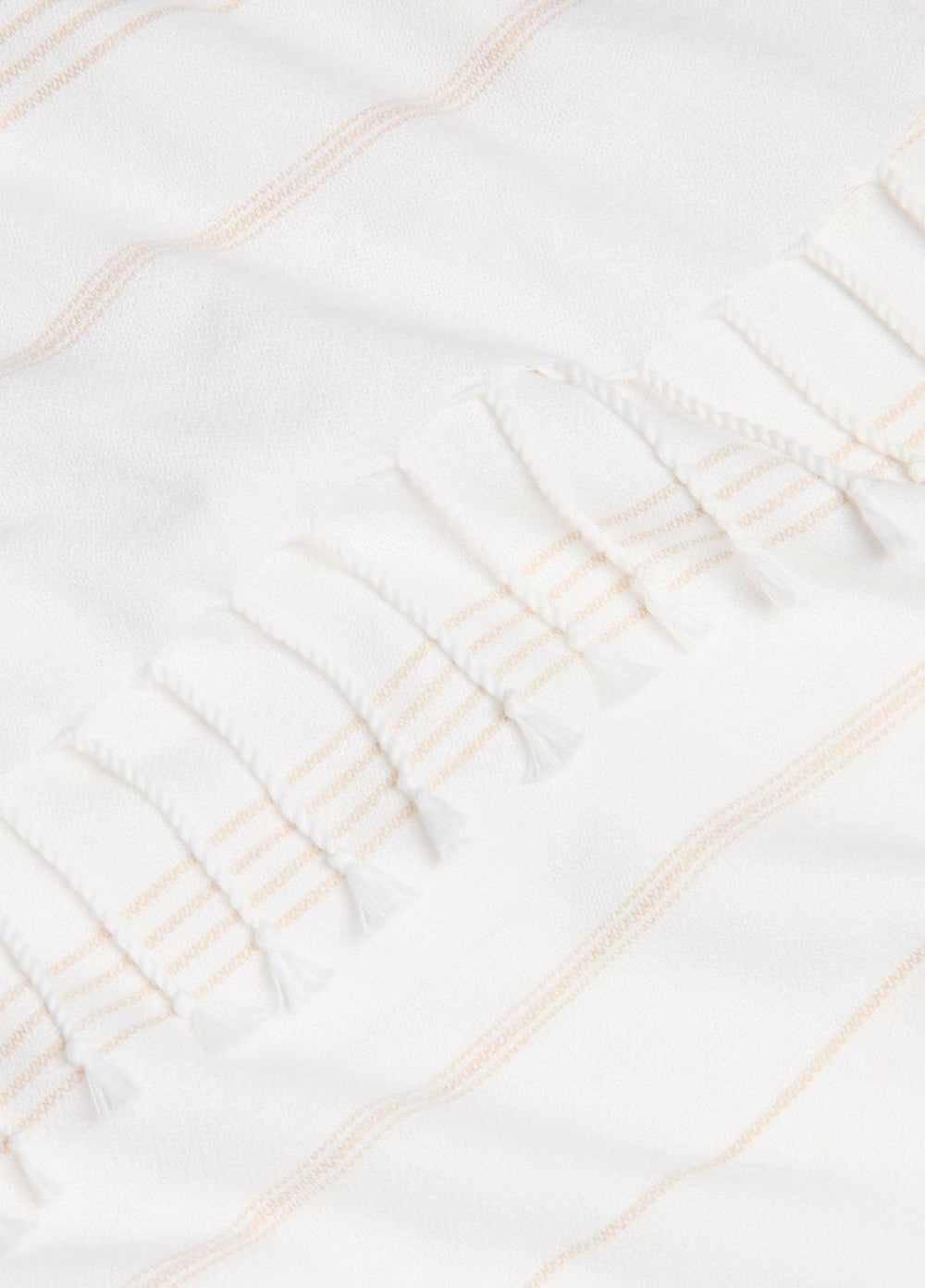 VINCE | Stripe Cotton-Cashmere Wrap in Scarves & Hats - WHITE/TUSK