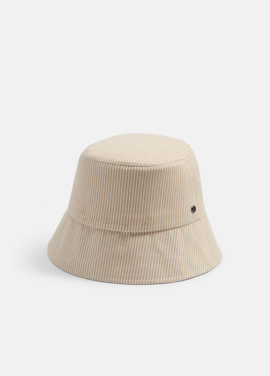VINCE | Stripe Cotton Canvas Bucket Hat in Scarves & Hats - TUSK