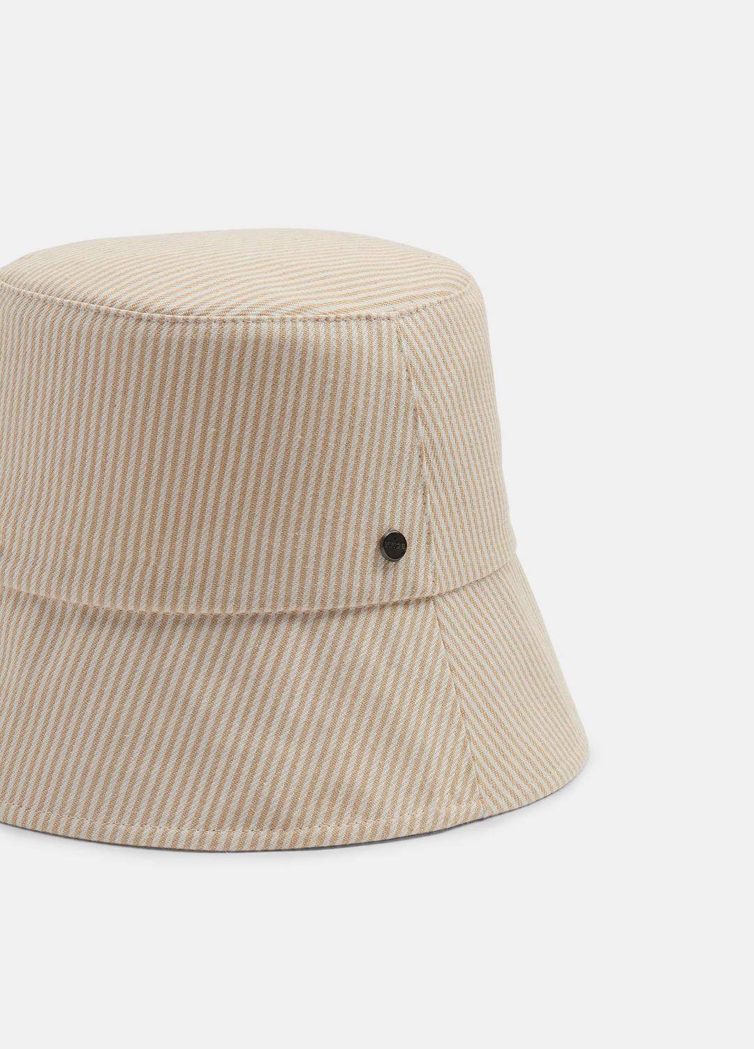 VINCE | Stripe Cotton Canvas Bucket Hat in Scarves & Hats - TUSK
