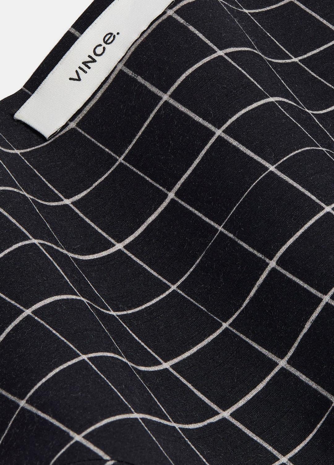 VINCE | Trellis Plaid Cotton-Blend Headkerchief in Scarves & Hats - BLACK/CREAM