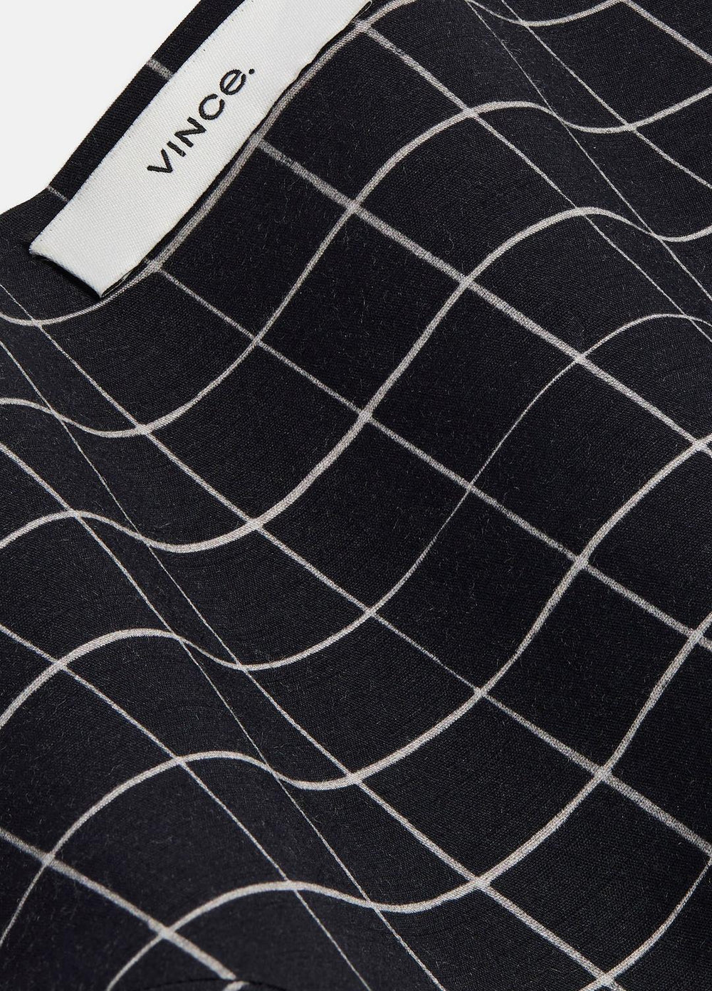 VINCE | Trellis Plaid Cotton-Blend Headkerchief in Scarves & Hats - BLACK/CREAM