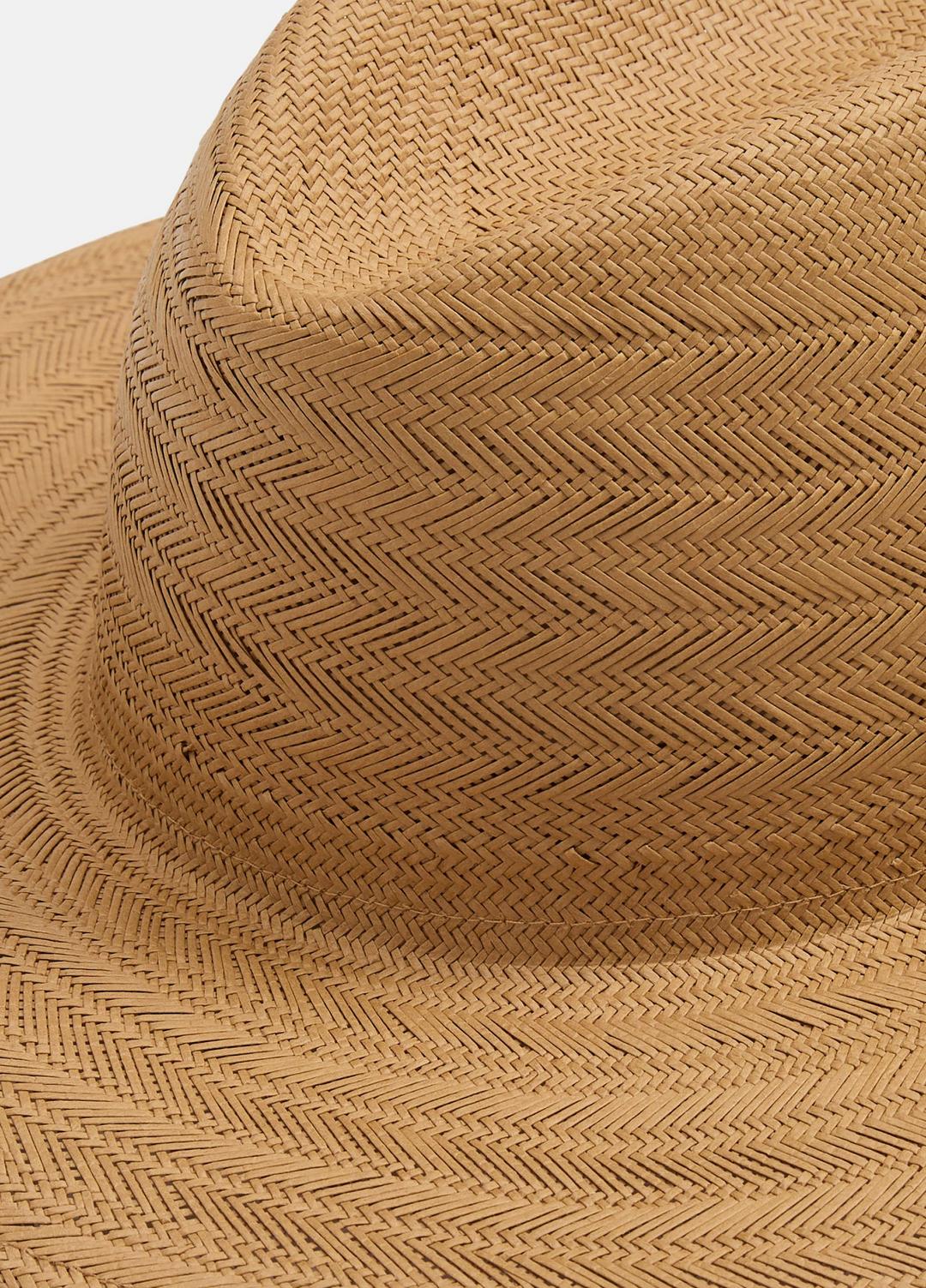 VINCE | Herringbone-Weave Straw Panama Hat in Scarves & Hats - CAMEL