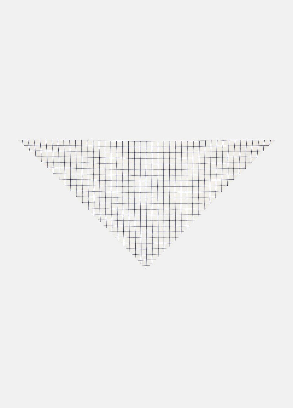 VINCE | Trellis Plaid Cotton-Blend Headkerchief in Scarves & Hats - OFF WHITE/NAVY