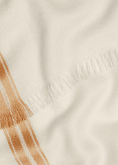 VINCE | Border-Stripe Cashmere-Silk Satin Twill Scarf in Scarves & Hats - SANDBAR