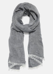 VINCE | Cotton Gauze Bi-Color Scarf in Scarves & Hats - PAPYRUS/COASTAL BLUE
