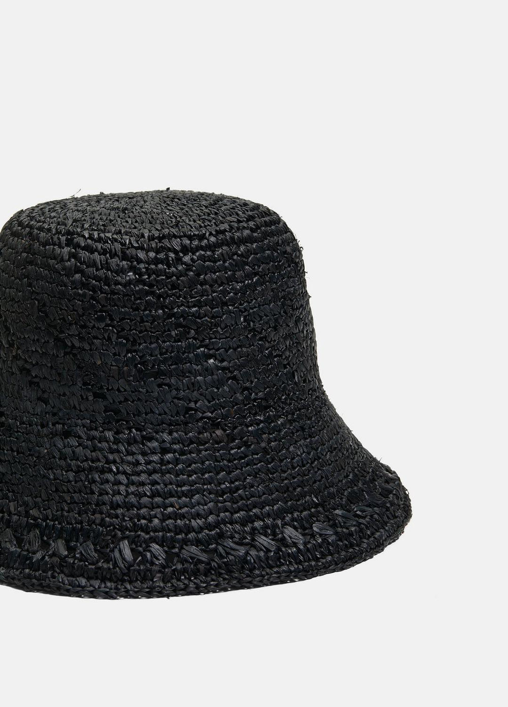 VINCE | Straw Bucket Hat in Scarves & Hats - BLACK