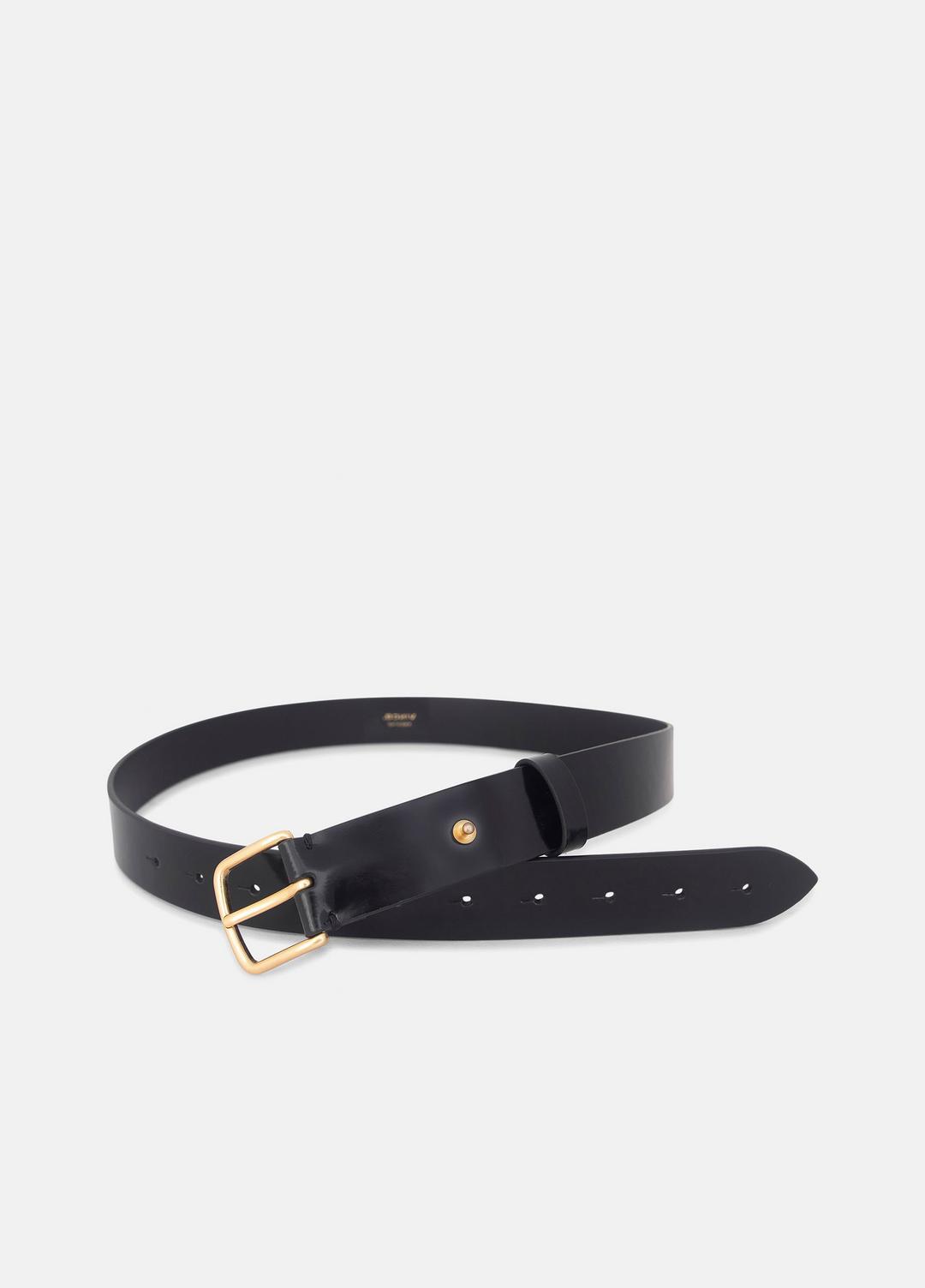 VINCE | Women's 32mm Smooth Leather Belt in Belts - BLACK