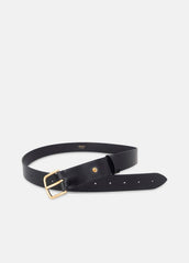 VINCE | Women's 32mm Smooth Leather Belt in Belts - BLACK