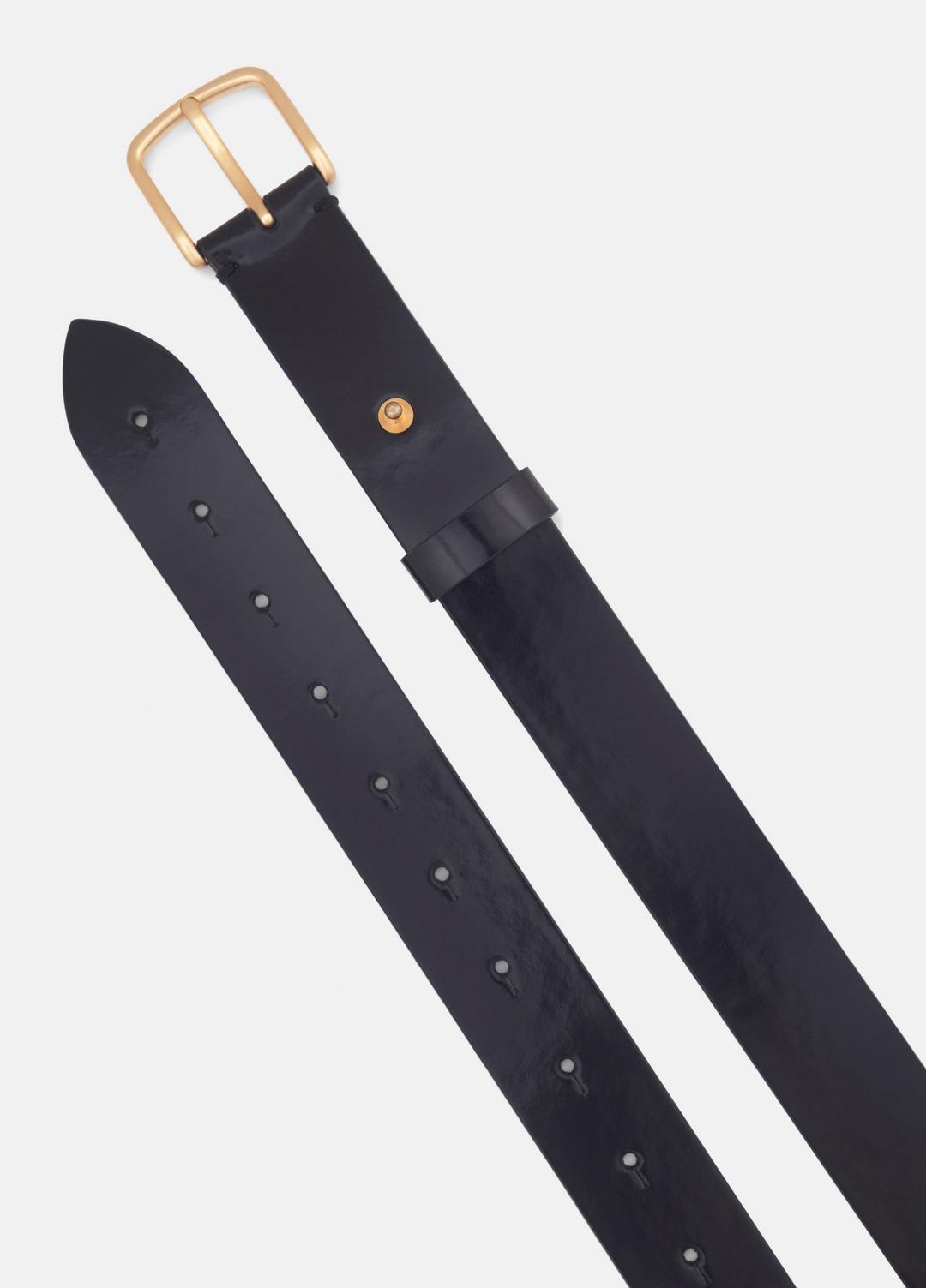 VINCE | Women's 32mm Smooth Leather Belt in Belts - BLACK