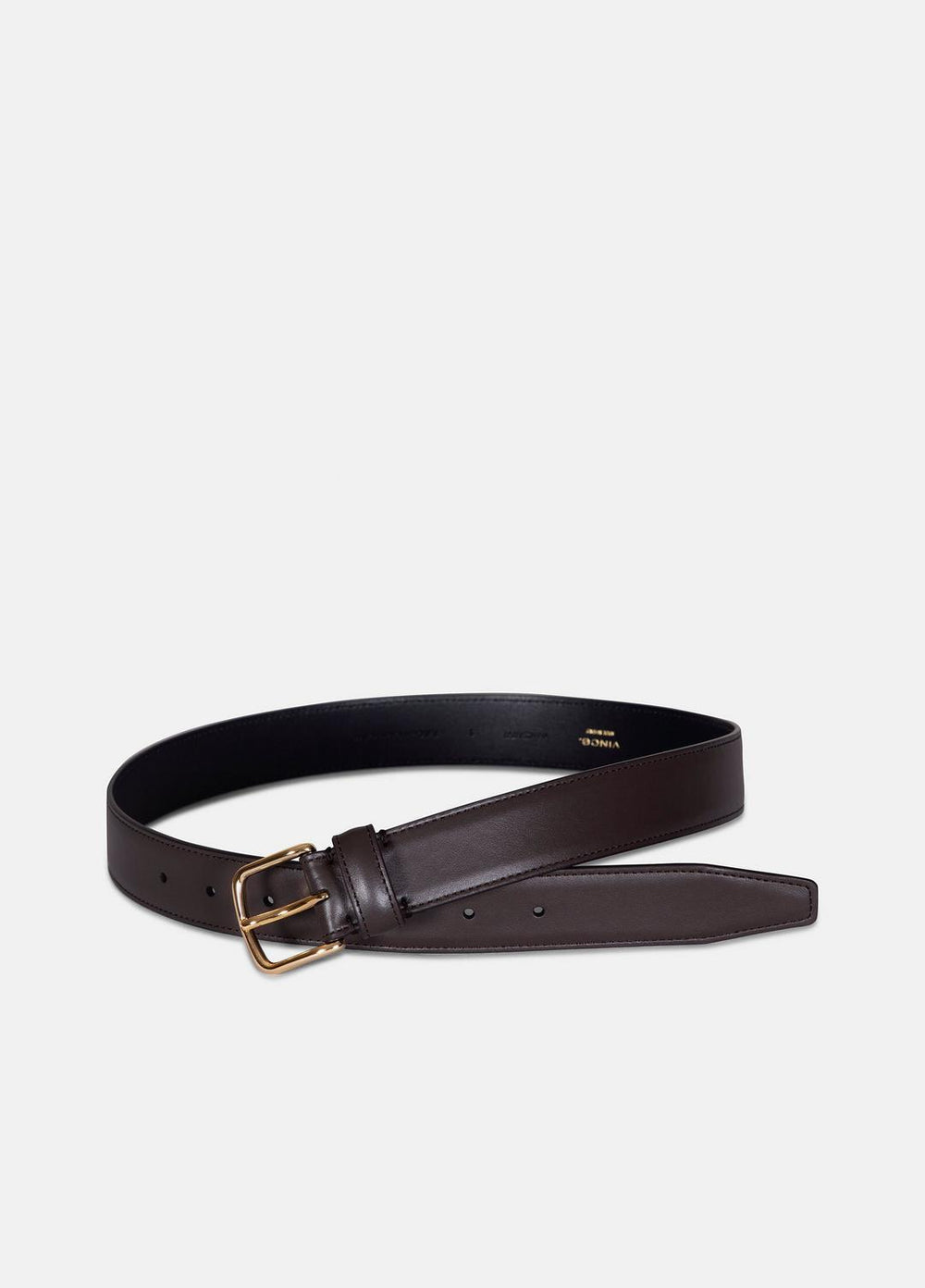 VINCE | Women’s 32mm Stitched Leather Belt in Belts - CACAO BROWN