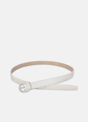 VINCE | Women’s 20mm Stitched Lizard-Embossed Leather Belt in Belts - HORCHATA