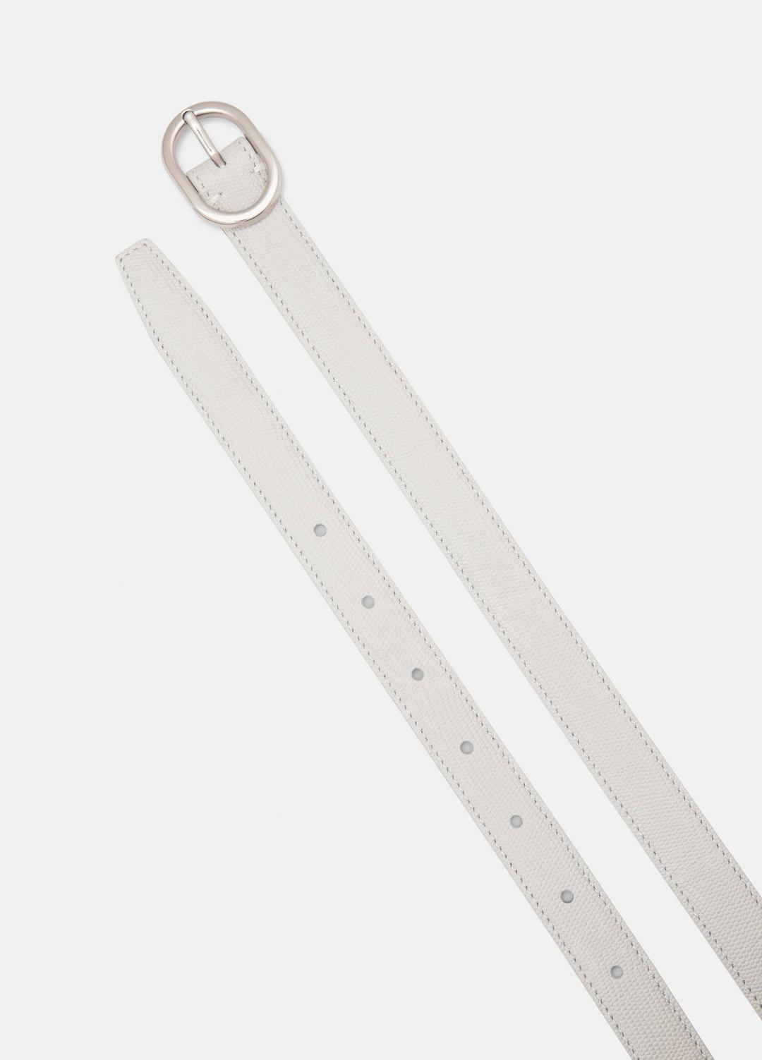 VINCE | Women’s 20mm Stitched Lizard-Embossed Leather Belt in Belts - HORCHATA