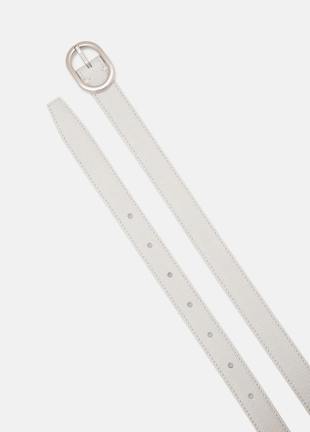 VINCE | Women’s 20mm Stitched Lizard-Embossed Leather Belt in Belts - HORCHATA