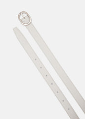 VINCE | Women’s 20mm Stitched Lizard-Embossed Leather Belt in Belts - HORCHATA