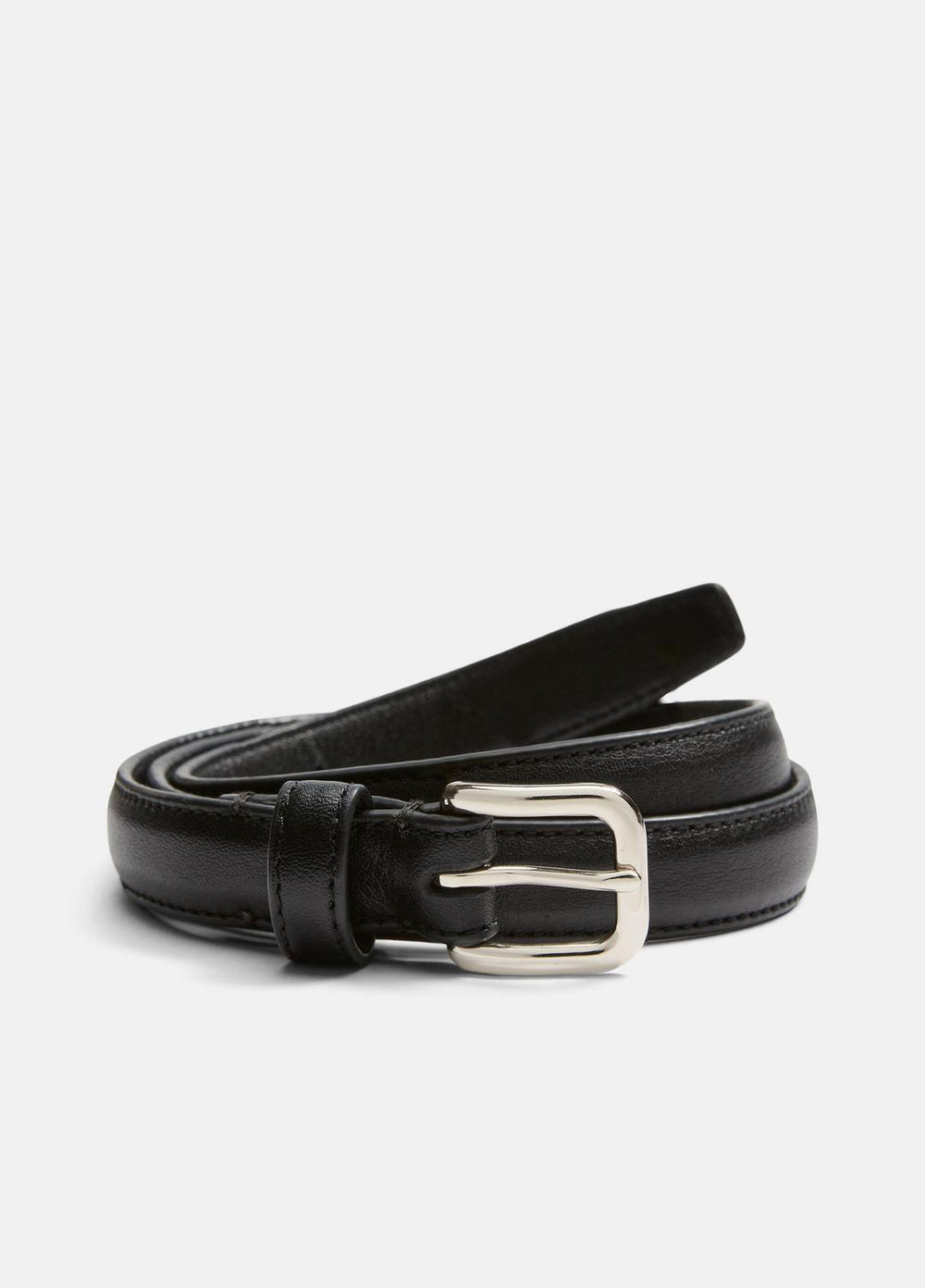 VINCE | Women's Skinny Leather Belt in Accessories - BLACK