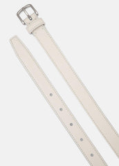 VINCE | Women’s 20mm Stitched Leather Belt in Belts - MILK