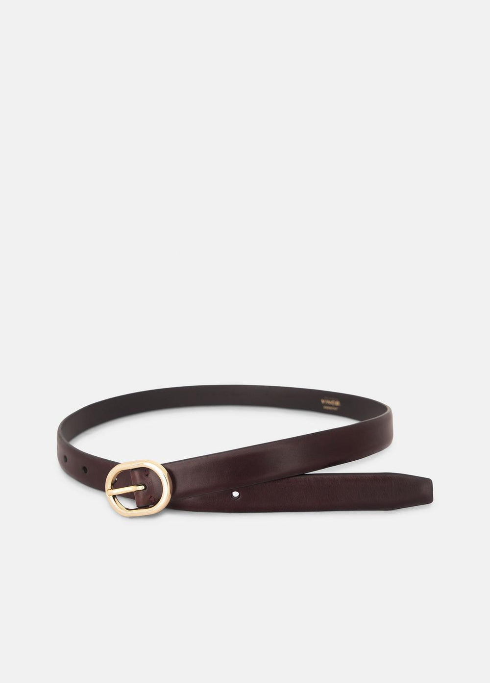 VINCE | Women's 20mm Spazzolato Leather Belt in Belts - BORDEAUX