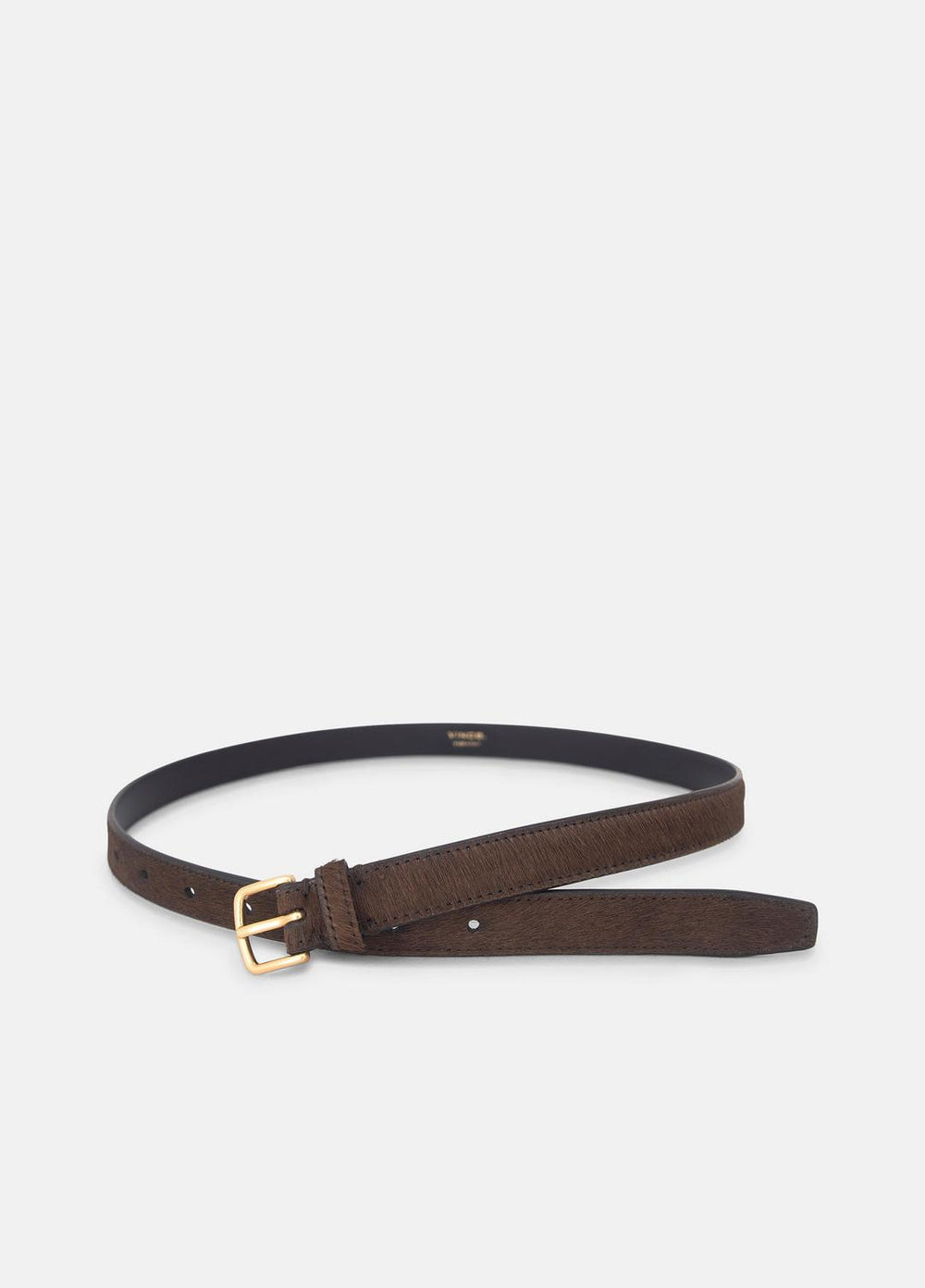 VINCE | Women's 20mm Calf Hair Belt in Belts - CACAO BROWN