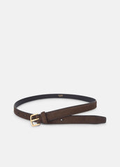 VINCE | Women's 20mm Calf Hair Belt in Belts - CACAO BROWN