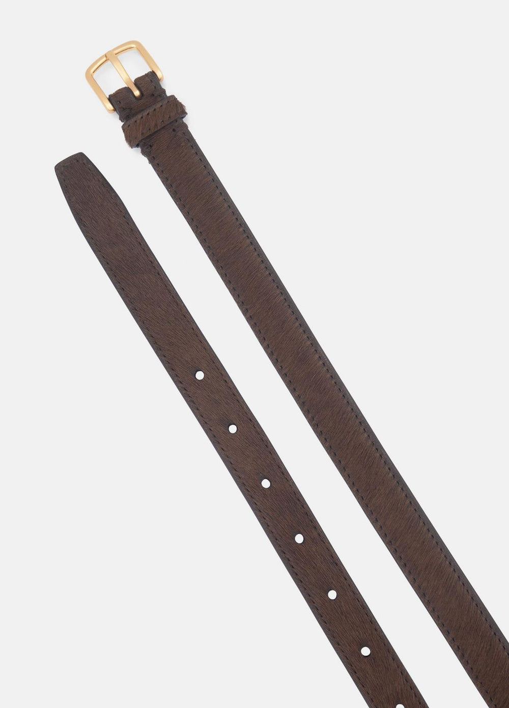 VINCE | Women's 20mm Calf Hair Belt in Belts - CACAO BROWN