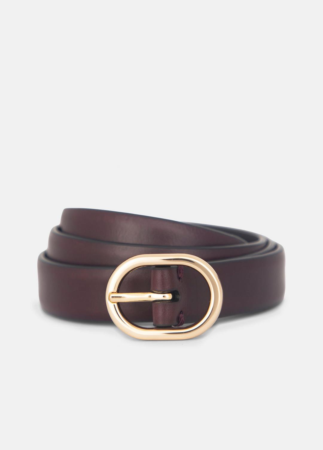 VINCE | Women's 20mm Spazzolato Leather Belt in Belts - CACAO BROWN