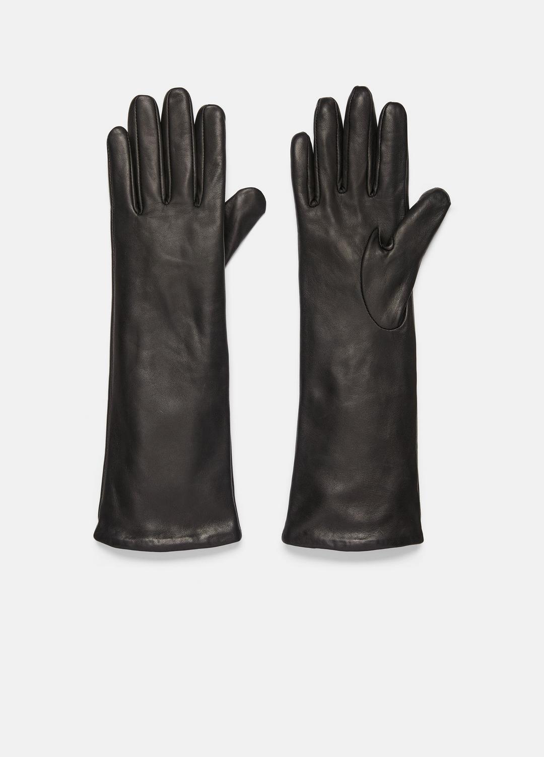VINCE | Cashmere-Lined Medium Leather Glove in Gloves - BLACK