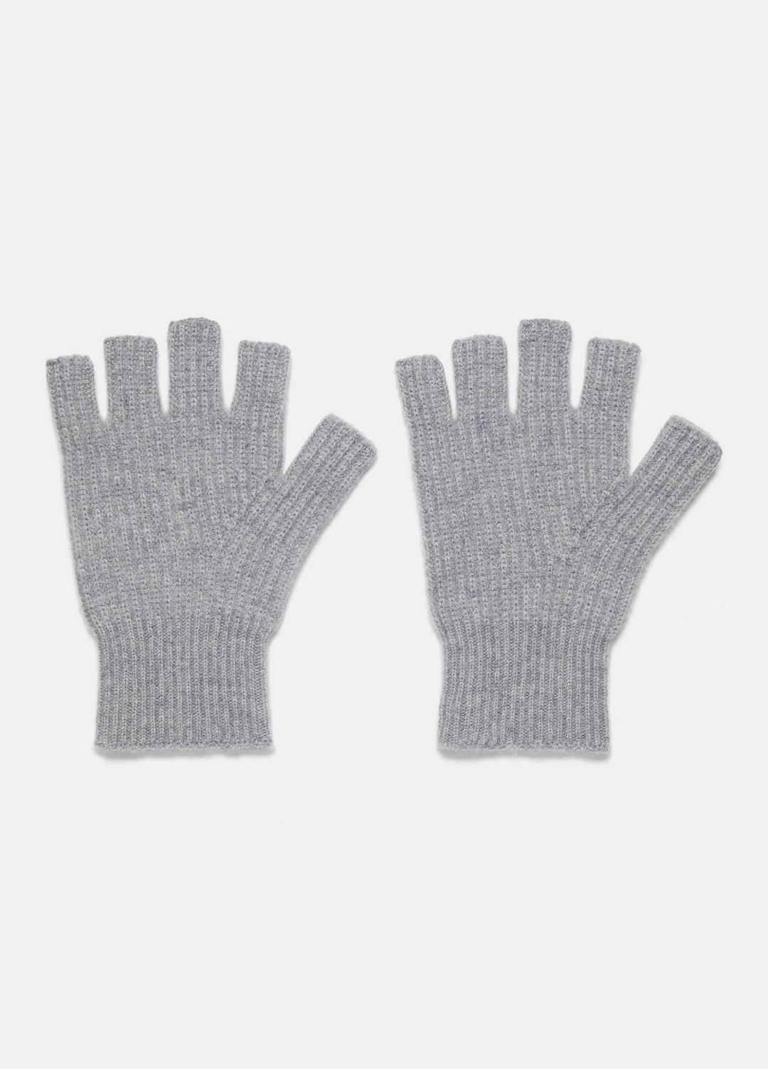 VINCE | Plush Cashmere Rib-Knit Fingerless Glove in Gloves - GREY