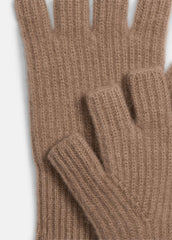 VINCE | Plush Cashmere Rib-Knit Fingerless Glove in Gloves - BISCOTTI