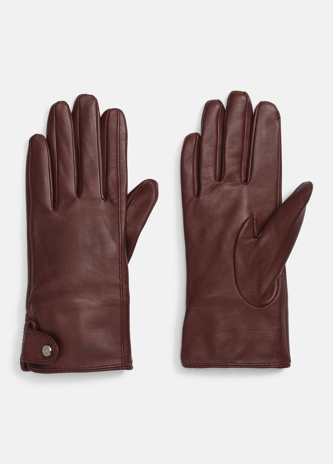 VINCE | Cashmere-Lined Leather Snap Glove in Gloves - FIG