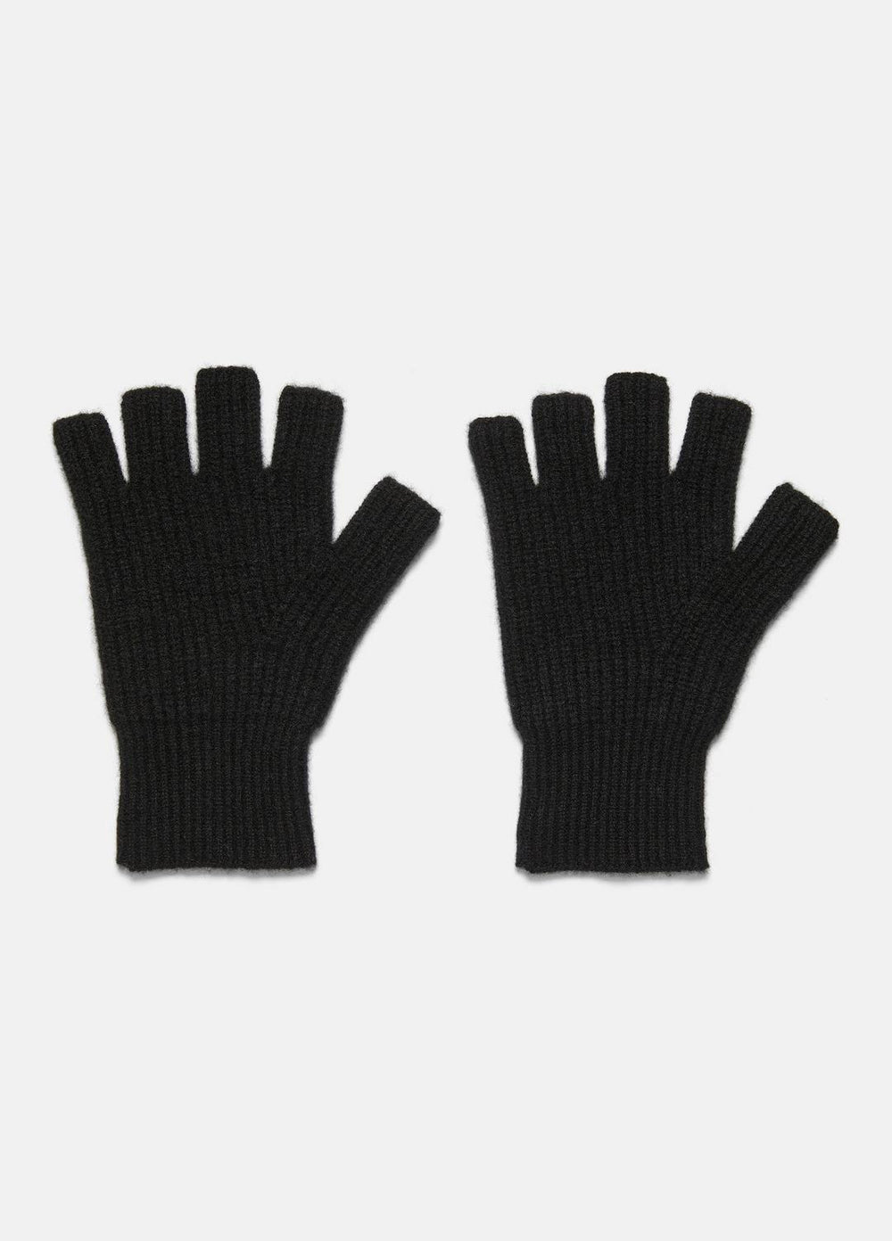 VINCE | Plush Cashmere Rib-Knit Fingerless Glove in Gloves - BLACK