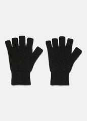 VINCE | Plush Cashmere Rib-Knit Fingerless Glove in Gloves - BLACK