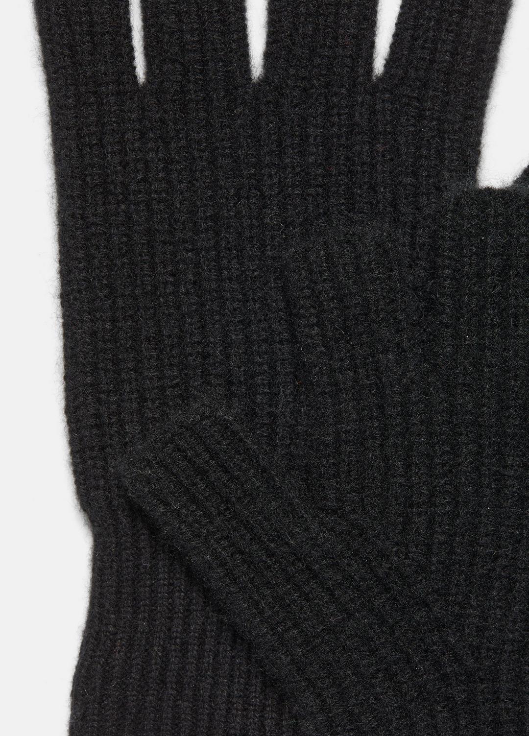 VINCE | Plush Cashmere Rib-Knit Fingerless Glove in Gloves - BLACK
