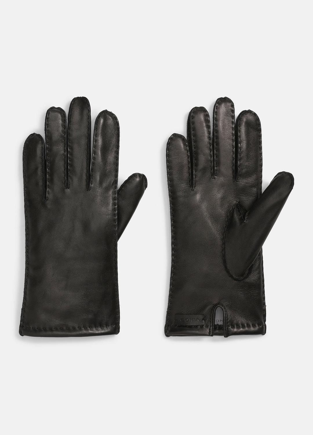 VINCE | Cashmere-Lined Leather Driving Glove in Gloves - BLACK