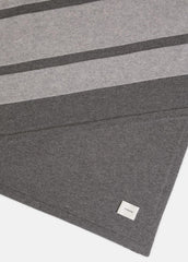 VINCE | Cashmere Jersey Stripe Throw in Pillows & Blankets - MEDIUM HEATHER GREY