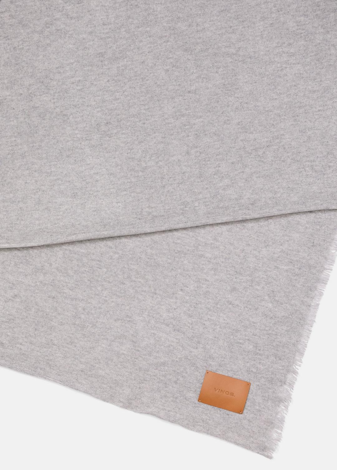VINCE | Cashmere Reverse Jersey Throw in Pillows & Blankets - HEATHER GREY