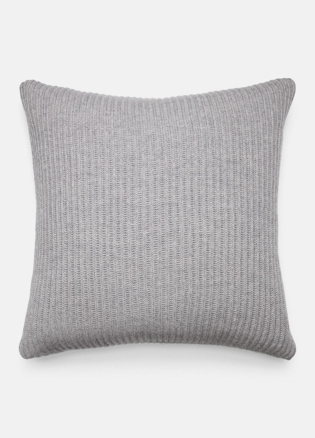 VINCE | Wool and Cashmere Cardigan-Stitch Pillow in Pillows & Blankets - HEATHER GREY