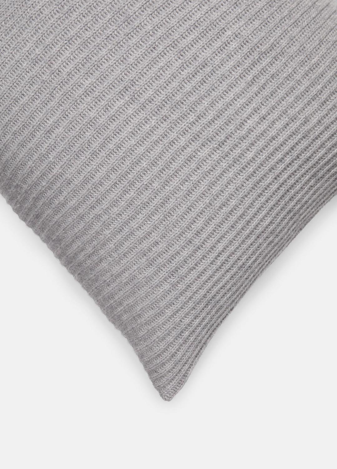 VINCE | Wool and Cashmere Cardigan-Stitch Pillow in Pillows & Blankets - HEATHER GREY