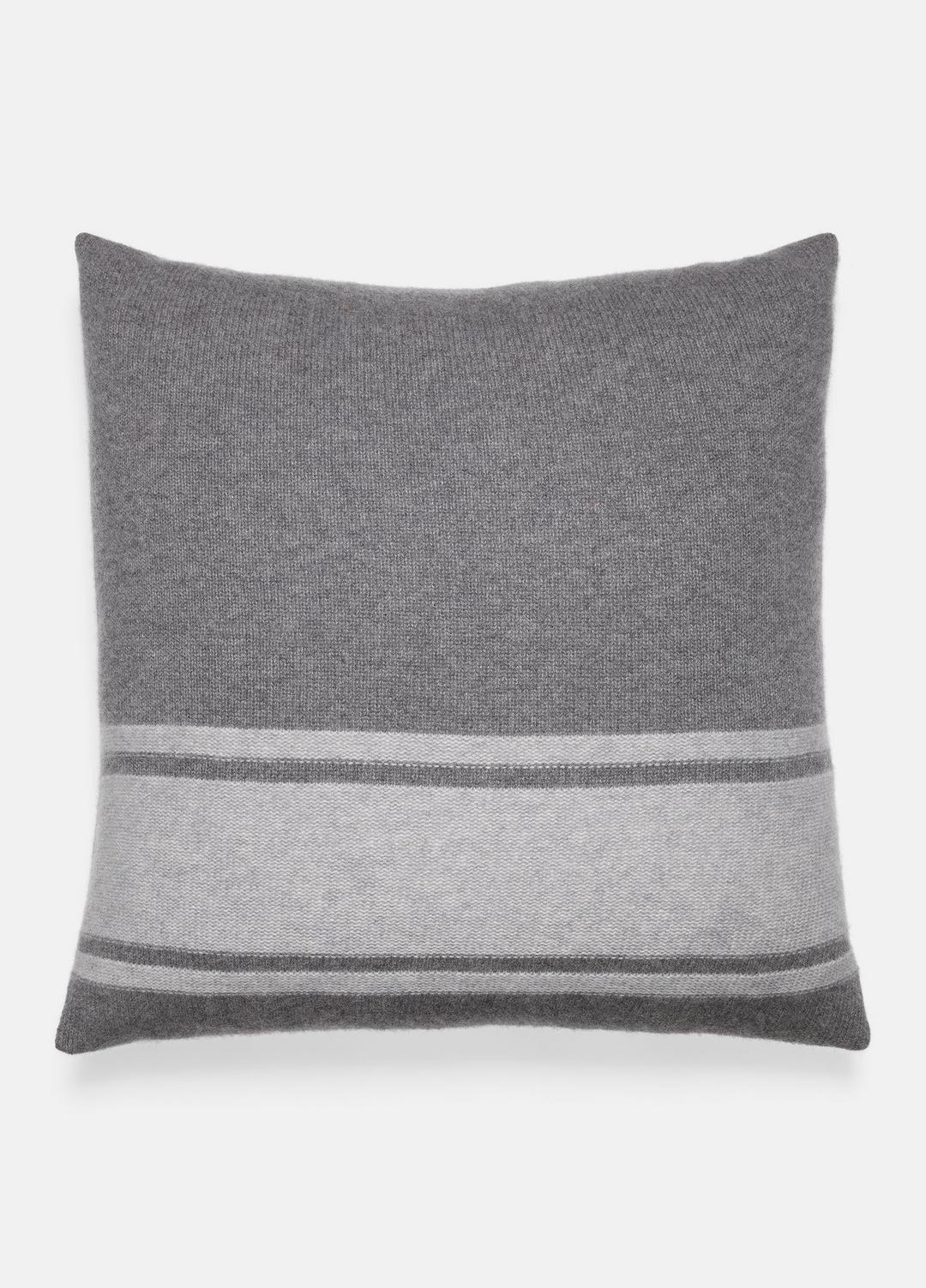 VINCE | Cashmere Jersey Stripe Pillow in Pillows & Blankets - MEDIUM HEATHER GREY
