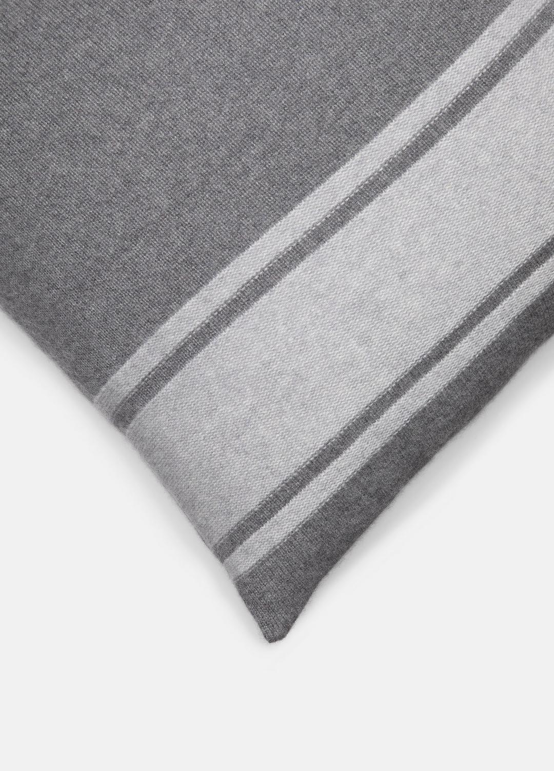 VINCE | Cashmere Jersey Stripe Pillow in Pillows & Blankets - MEDIUM HEATHER GREY