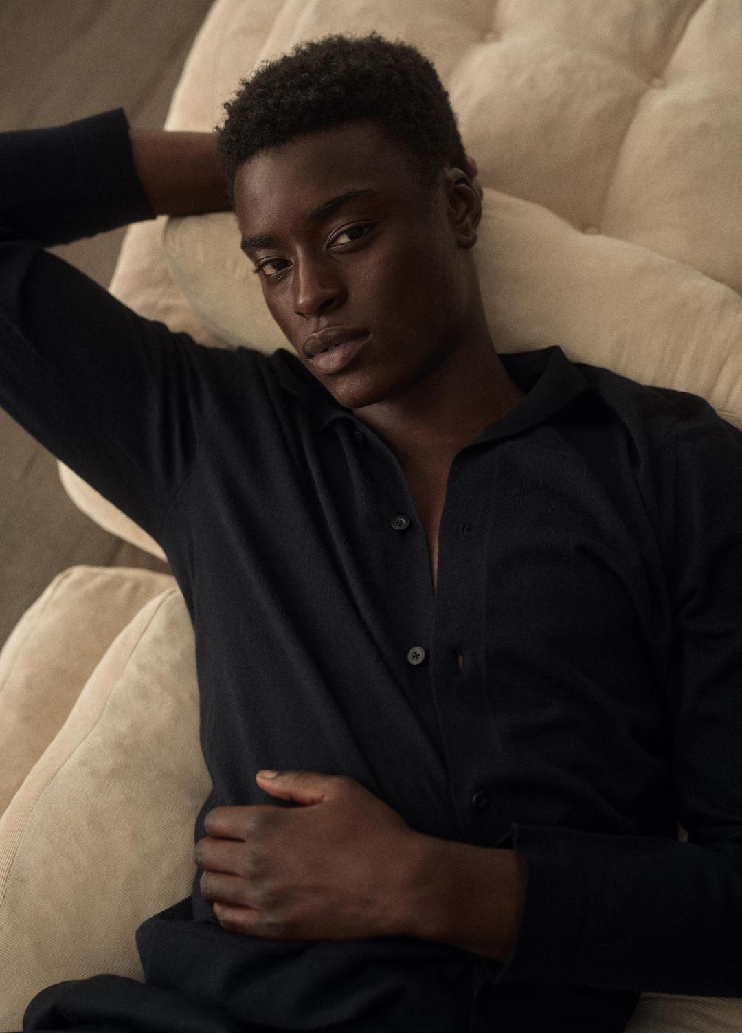 VINCE | Featherweight Merino Wool-Cashmere Sweater Shirt in Long Sleeve - COASTAL BLUE