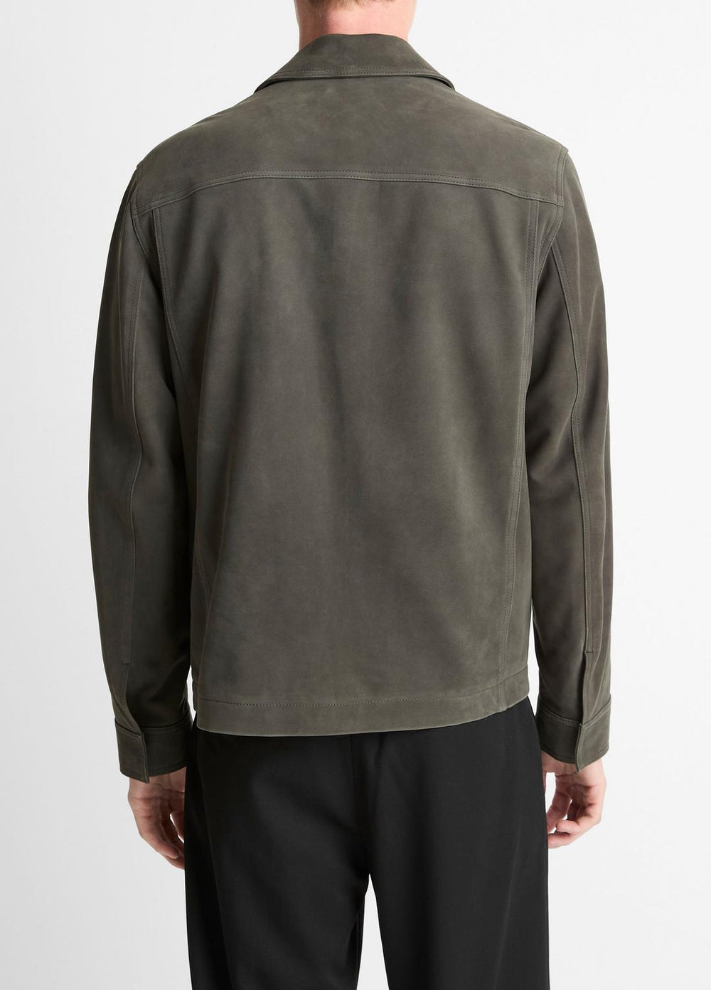 VINCE | Nubuck Leather Trucker Jacket in Leather Jackets - SYCAMORE