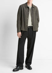VINCE | Nubuck Leather Trucker Jacket in Leather Jackets - SYCAMORE