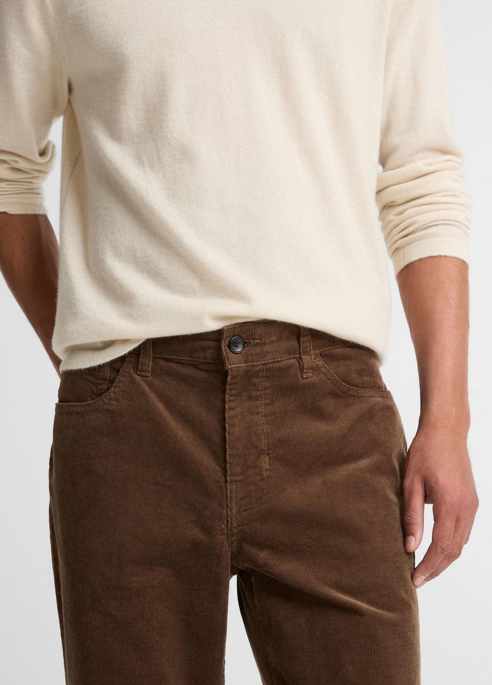 VINCE | Dylan Slim 5-Pocket Stretch-Cotton Corduroy Pant in Trousers - LIGHT MISSION