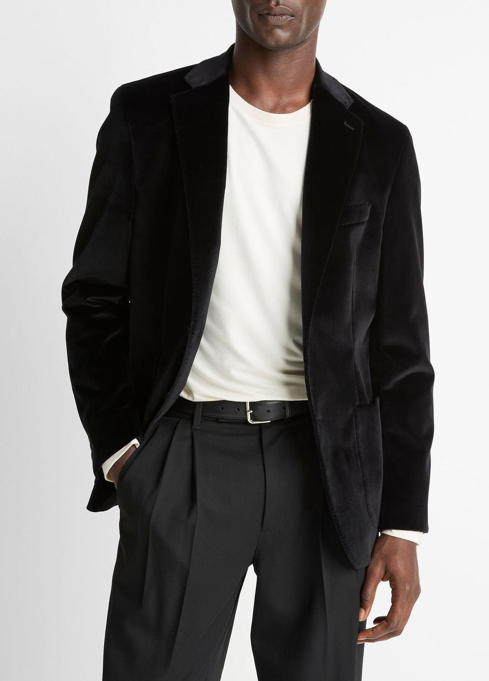 VINCE | Cotton Velvet Classic Sport Coat in Blazers - BLACK