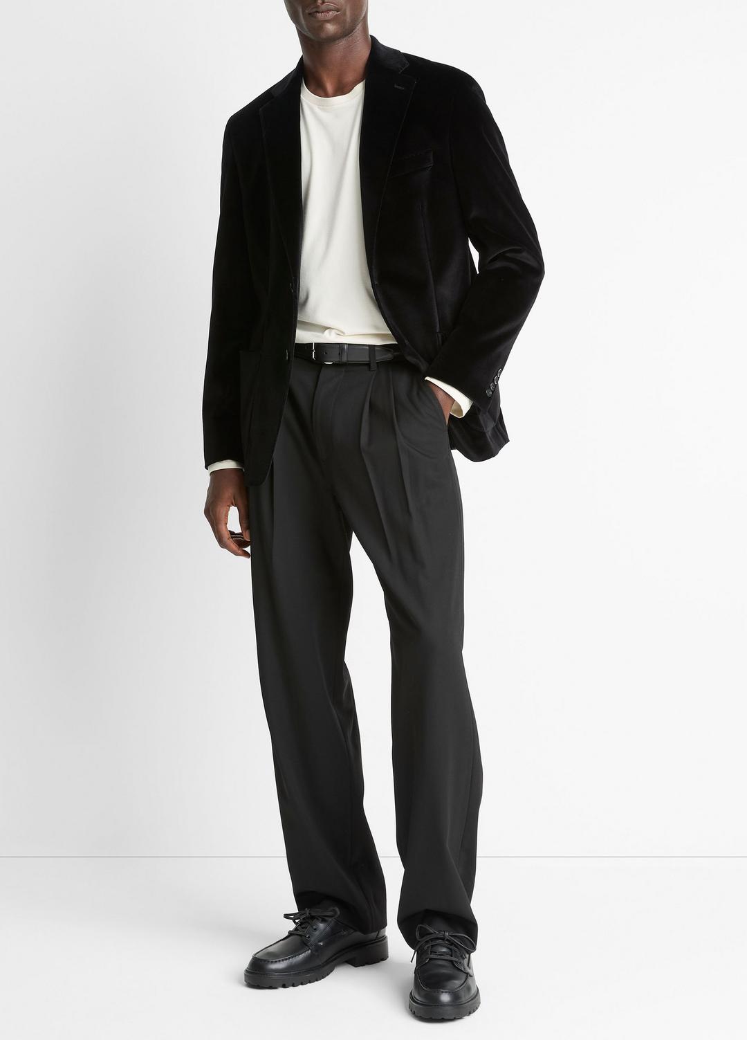 VINCE | Cotton Velvet Classic Sport Coat in Blazers - BLACK